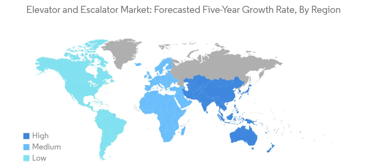 Market Analysis of Elevator and Escalator Market: Forecasted Growth Rate by Region
